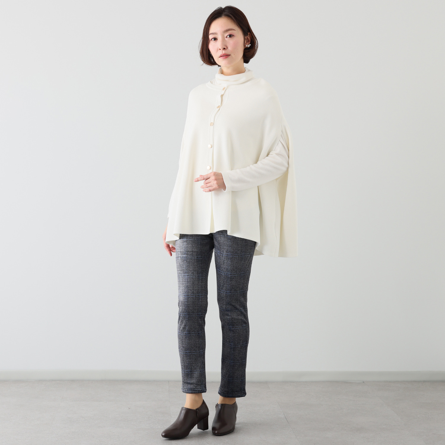 アトリエール 蓄熱保温 両面ベロア スタイリッシュ スリムパンツ２枚セット