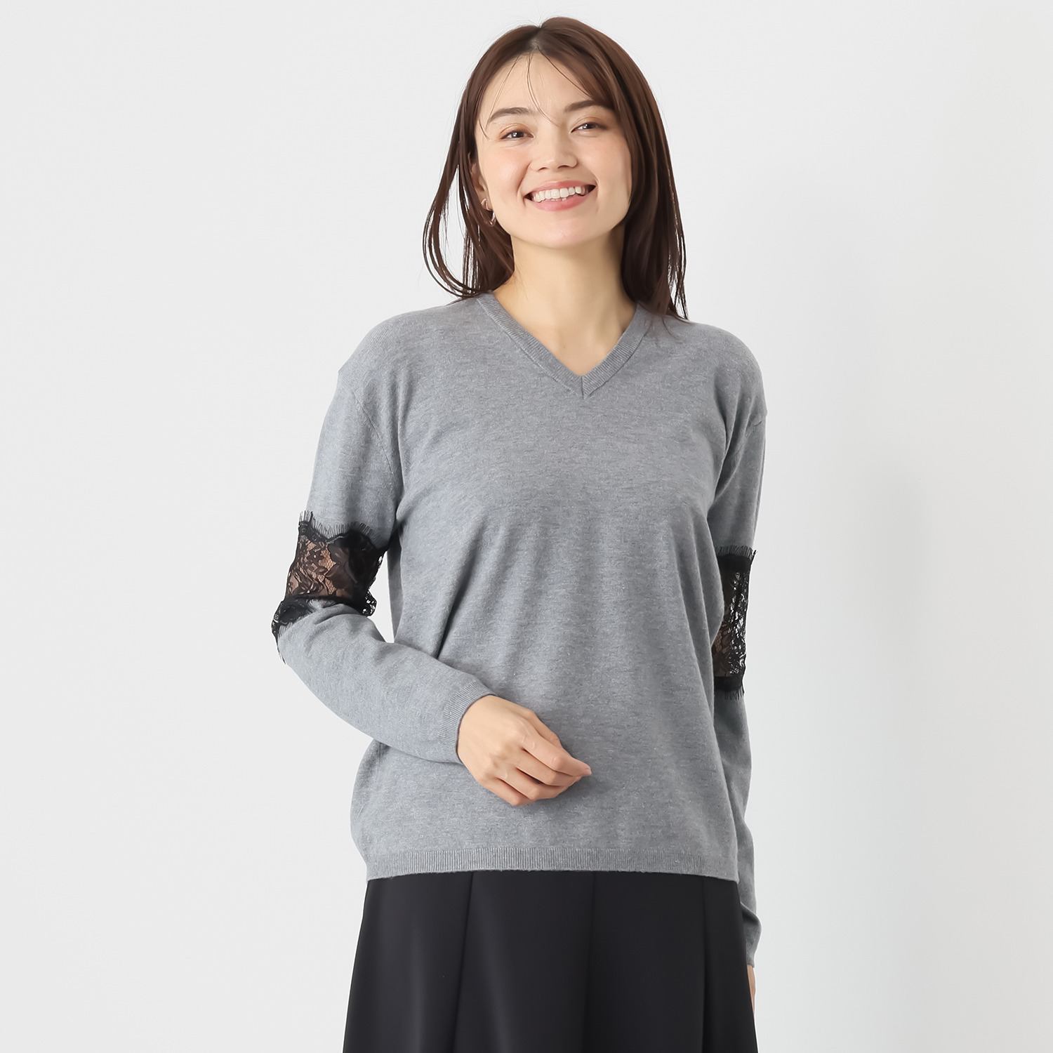 エアリーフェアリー レースアクセント ニットプルオーバー