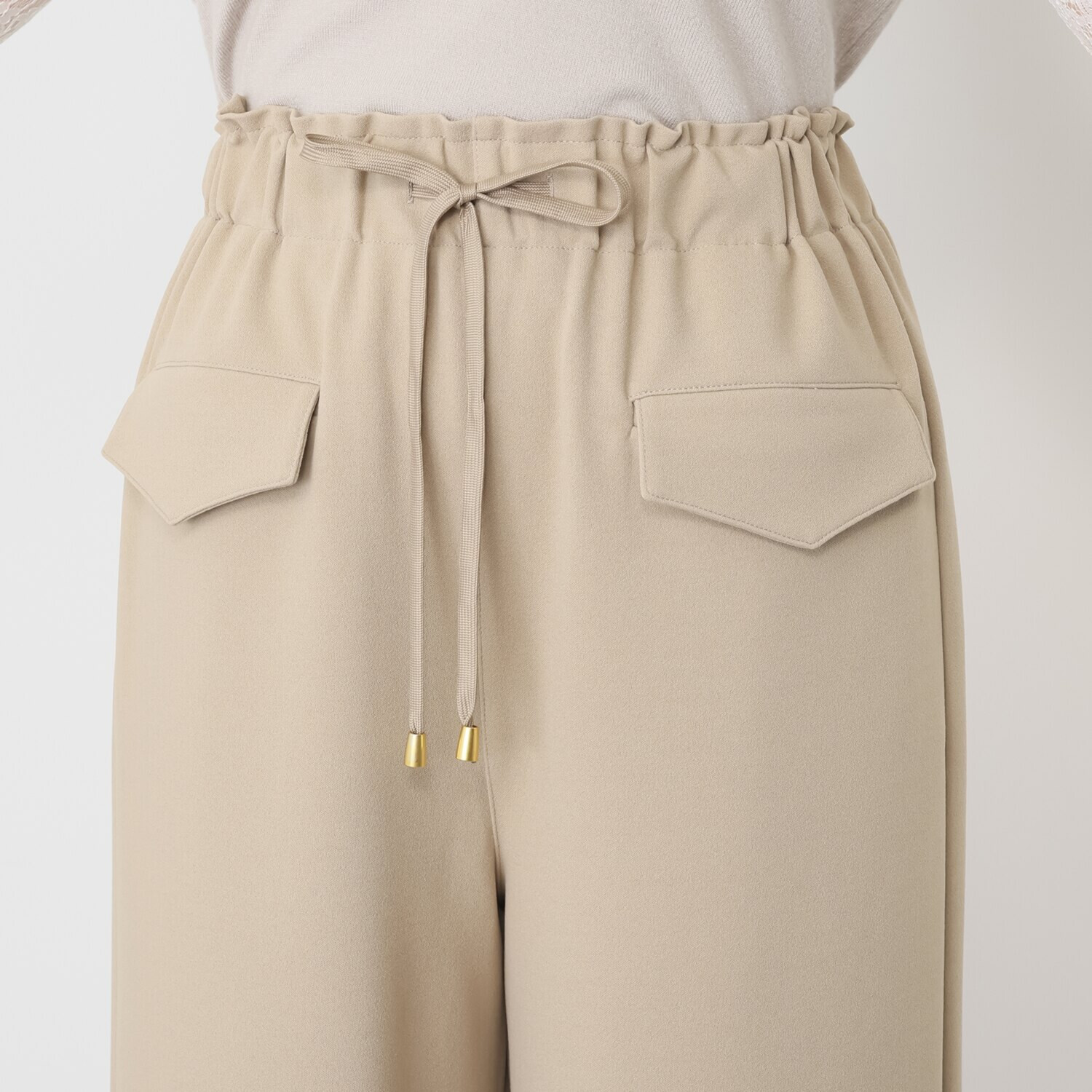 エアリーフェアリー カットジョーゼット ドロストアクセント ワイドパンツ