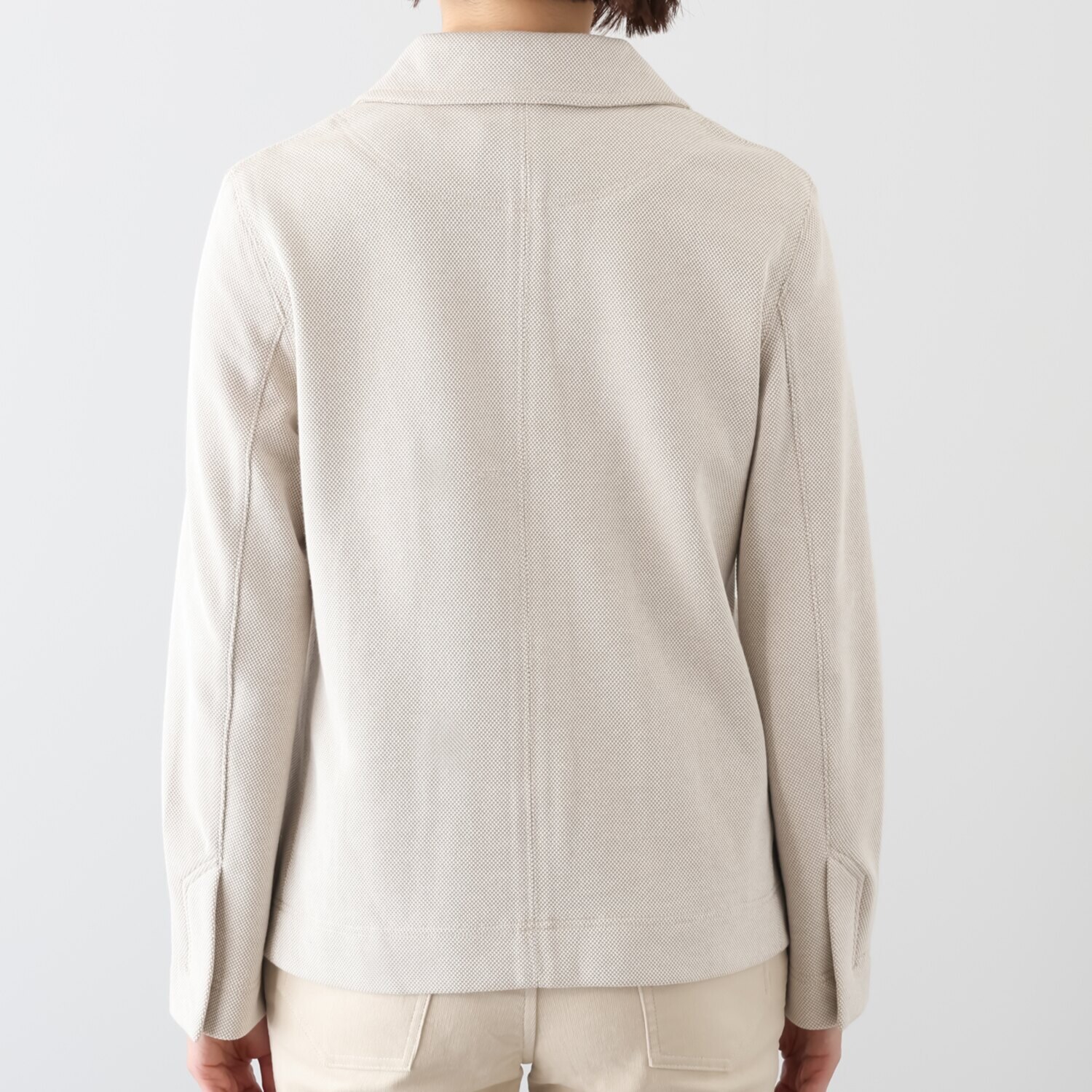 モカサン　ジュンコシマダ 綿混 ストレッチジャージー 金色ボタンブレザー