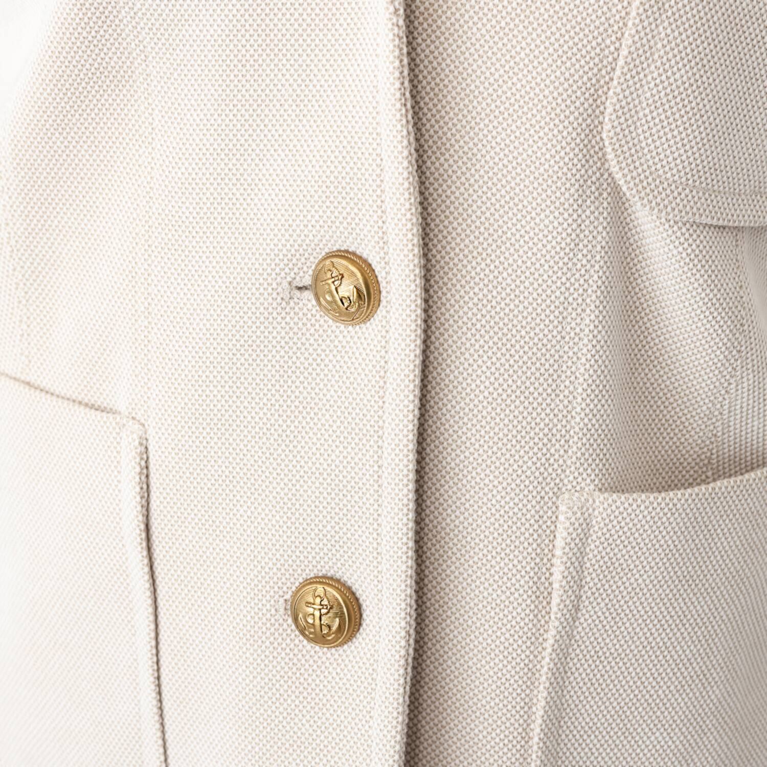 モカサン　ジュンコシマダ 綿混 ストレッチジャージー 金色ボタンブレザー