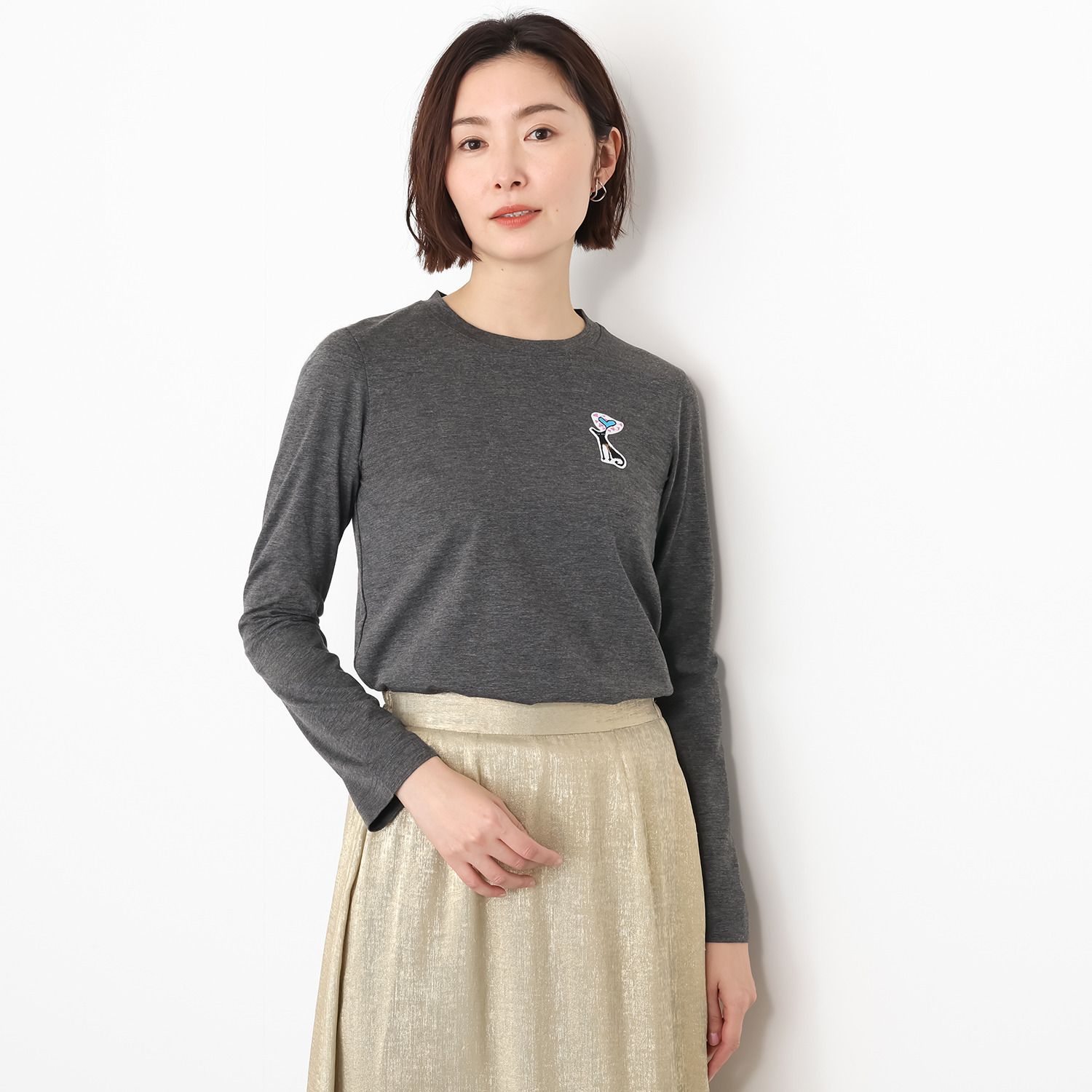 モカサン　ジュンコシマダ 吸湿発熱 ワンポイント Ｔシャツ