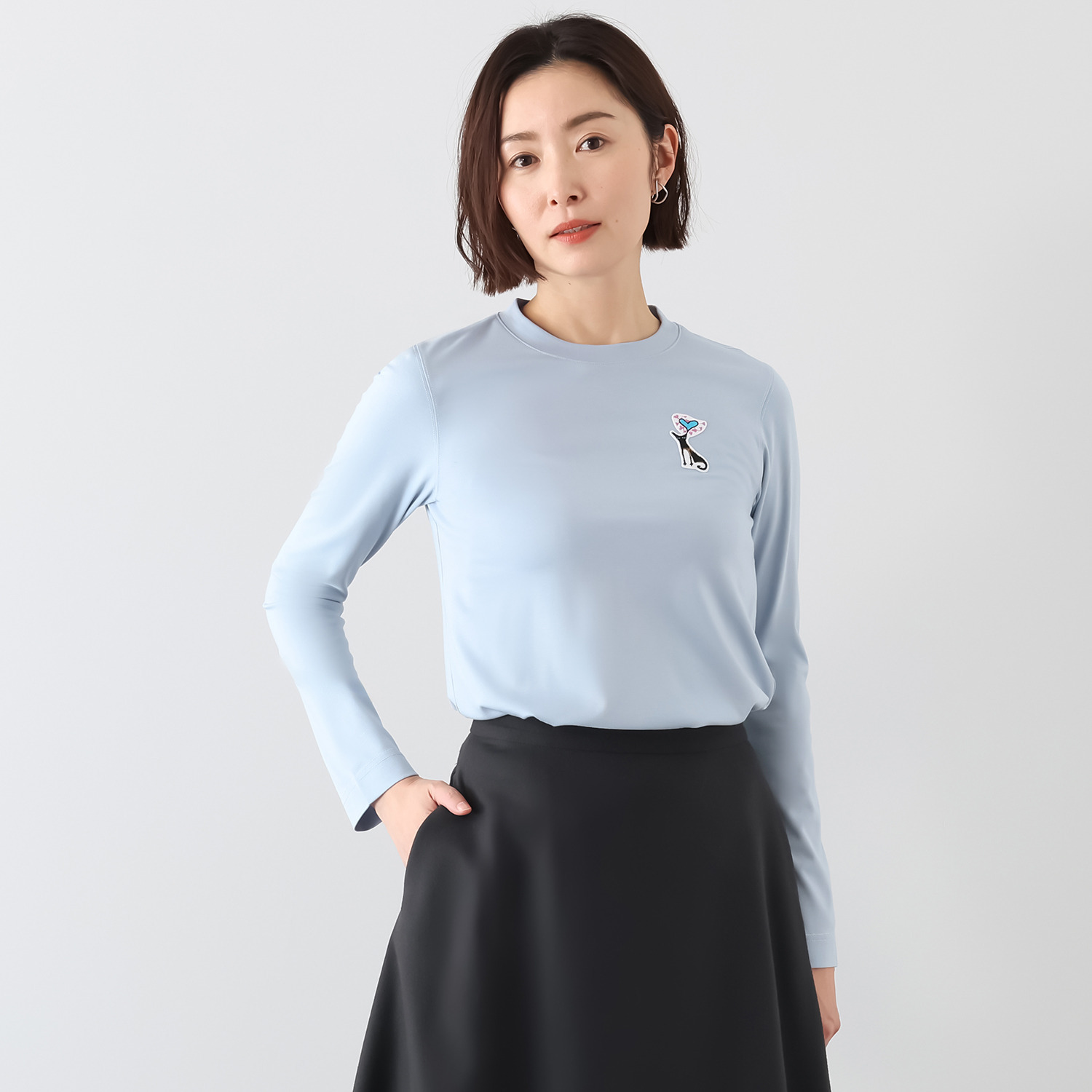 モカサン　ジュンコシマダ 吸湿発熱 ワンポイント Ｔシャツ