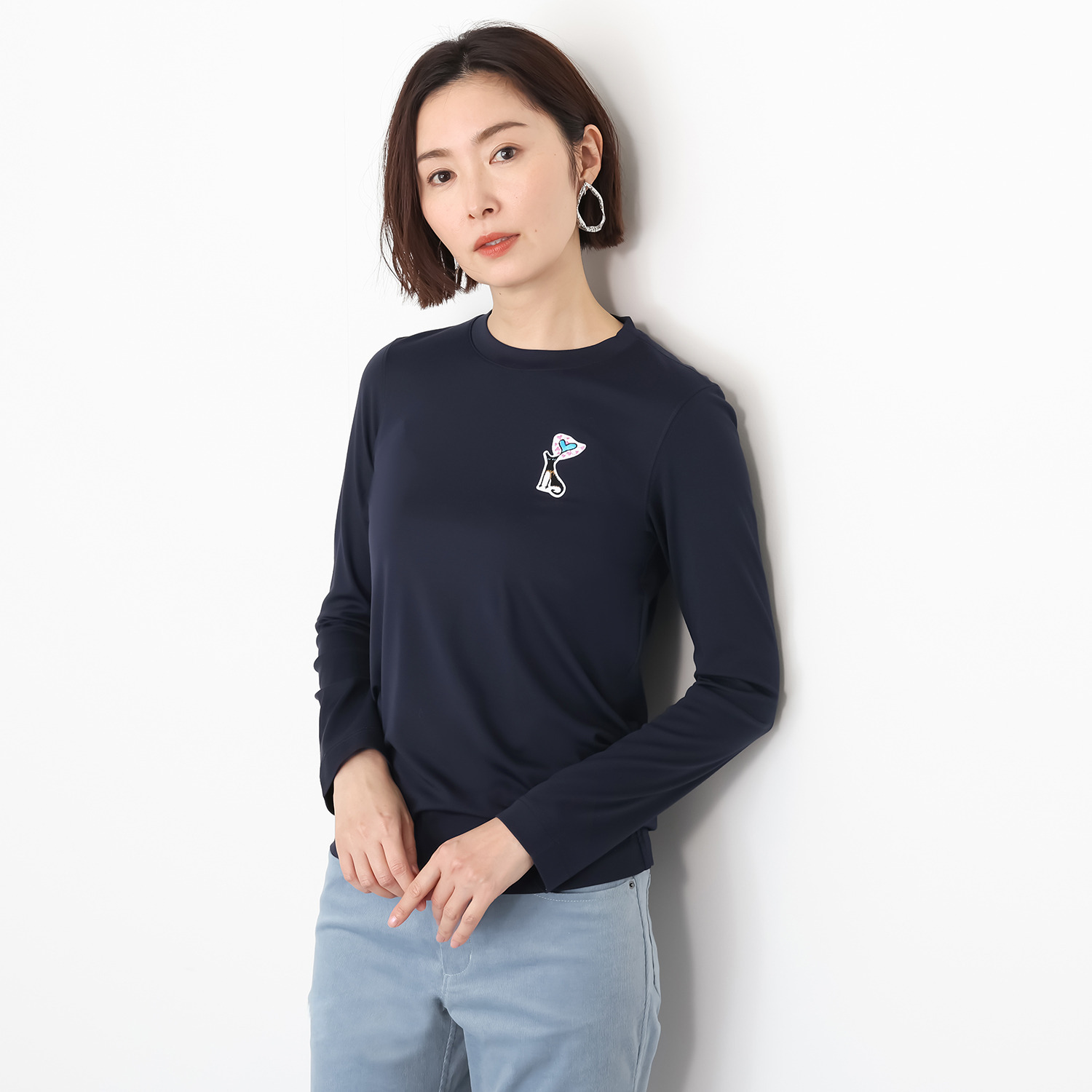 モカサン　ジュンコシマダ 吸湿発熱 ワンポイント Ｔシャツ