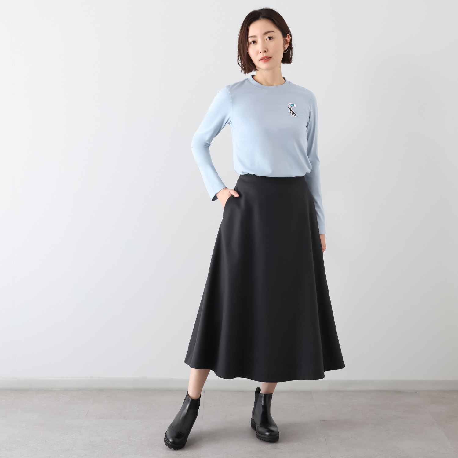 モカサン　ジュンコシマダ 吸湿発熱 ワンポイント Ｔシャツ