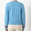 モカサン　ジュンコシマダ ケーブル編 ポイント配色 ニットカーディガン
