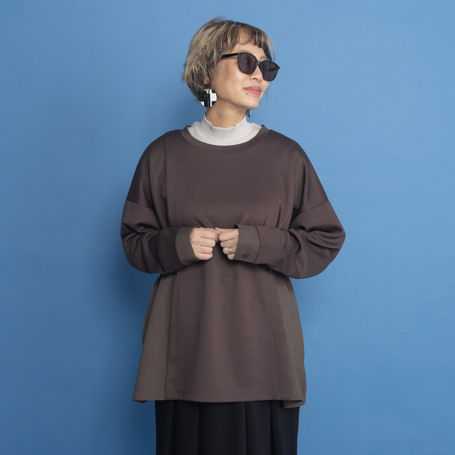 ヨーコモリモト スタイリッシュに スタイルアップが叶う デザインプルオーバー