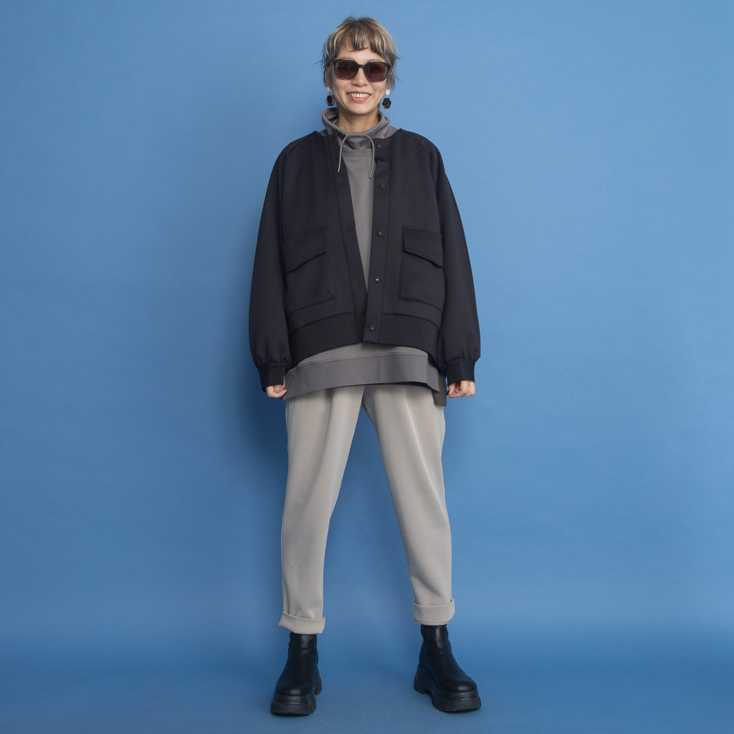 ヨーコモリモト 端境期をおしゃれに装う デザインブルゾン