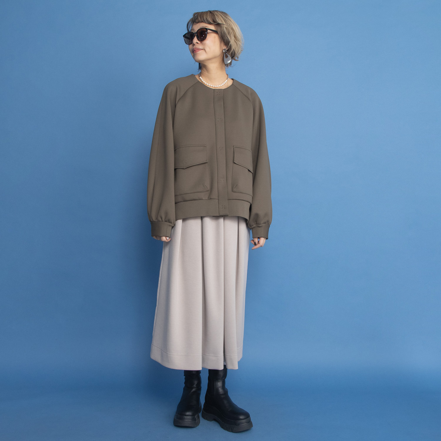 ヨーコモリモト 端境期をおしゃれに装う デザインブルゾン