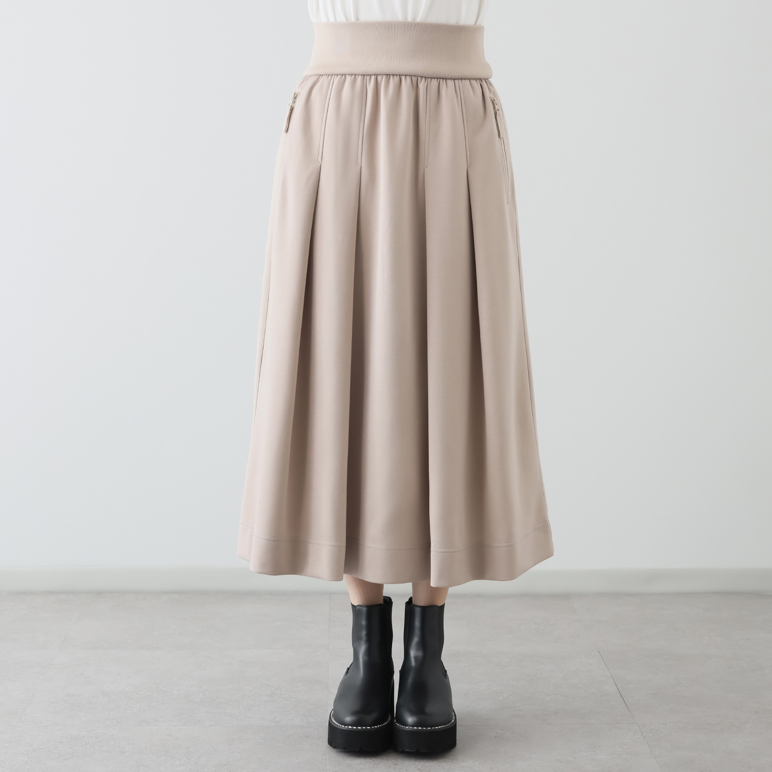 ヨーコモリモト タックデザイン ロングスカート