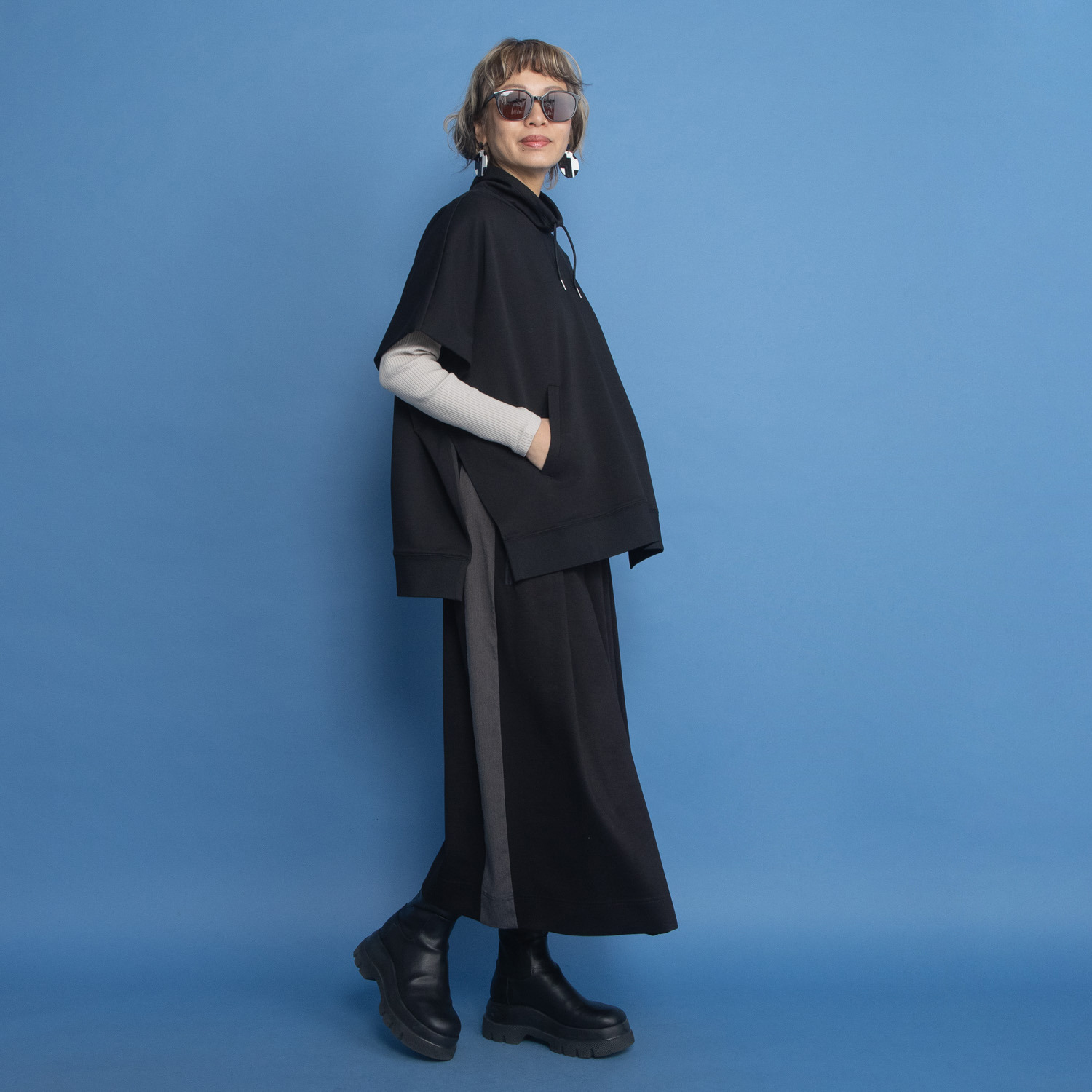 ヨーコモリモト タックデザイン ロングスカート