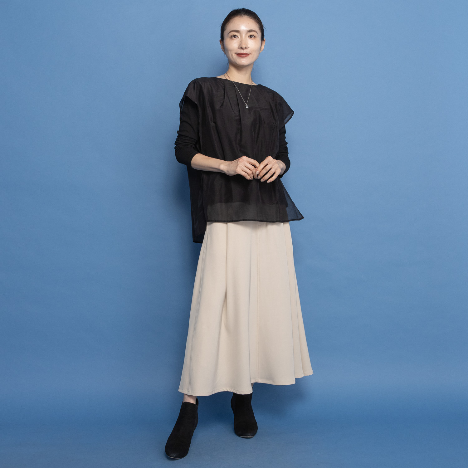 ヤエアジュテ タック＆フレアー ラクしてスタイルＵＰ 魅せるロングスカート