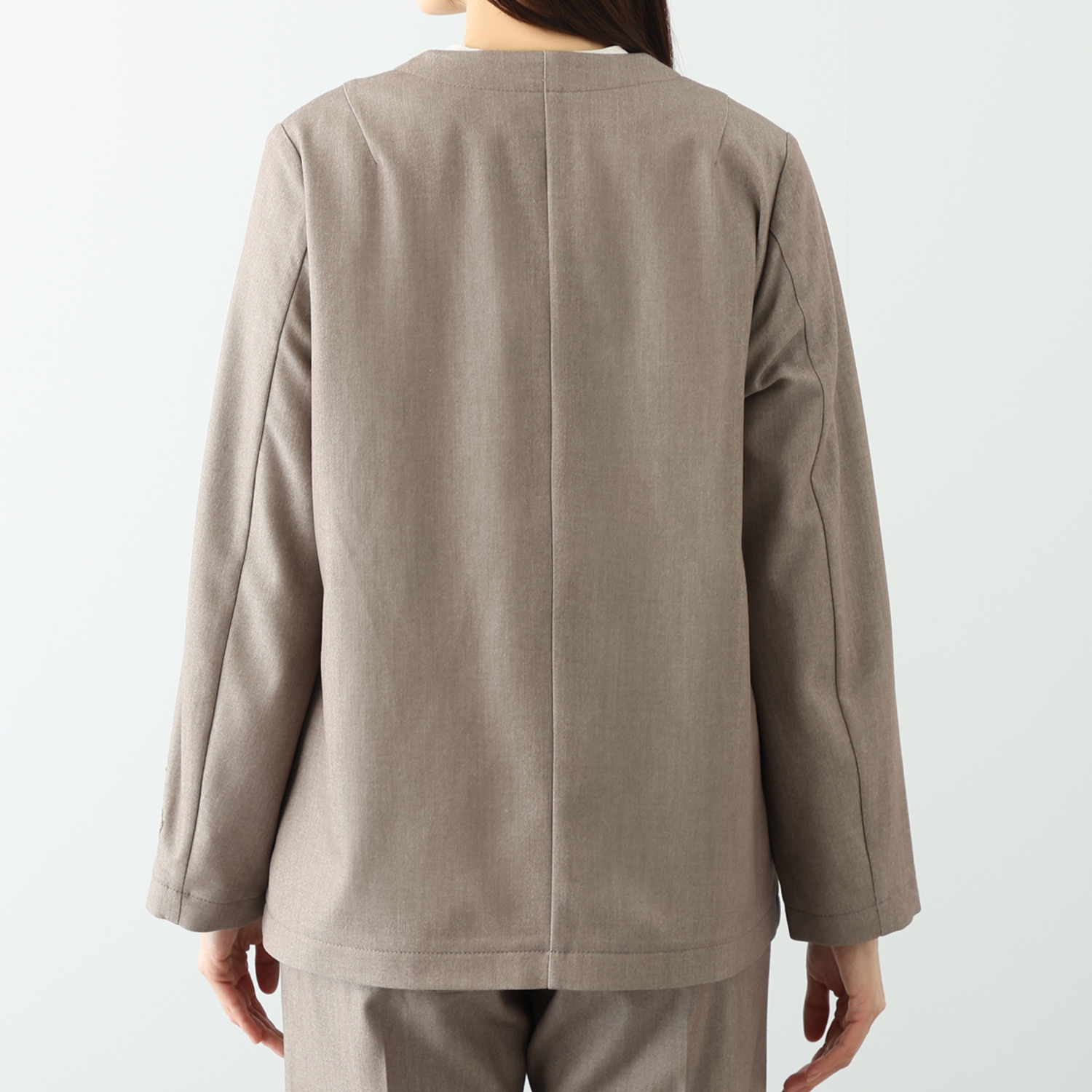 オルテンジア スリーブエンブレム ノーカラージャケット