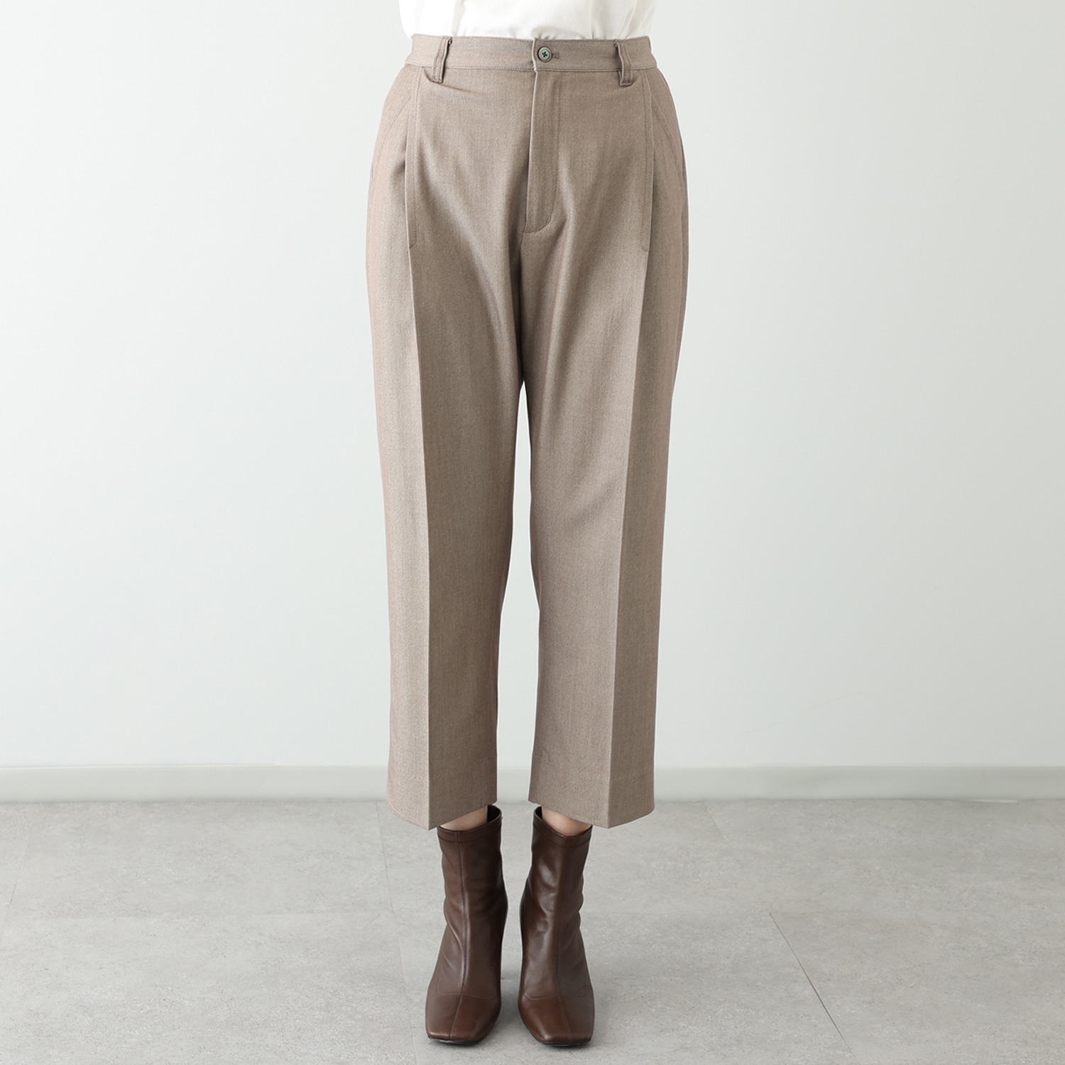 オルテンジア マニッシュ＆カジュアル スタイルカバー＆アップ デザインテーパードパンツ