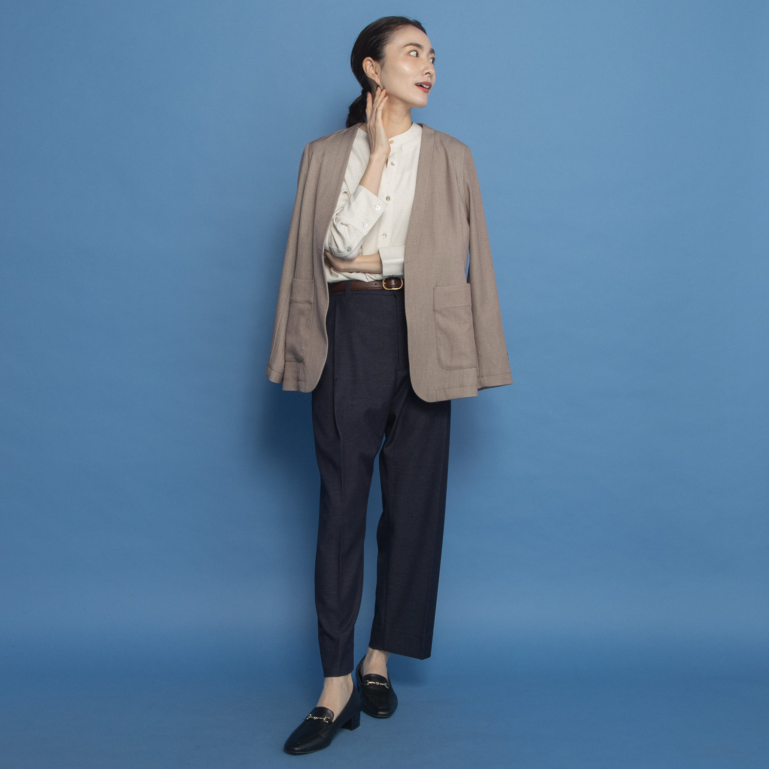 オルテンジア マニッシュ＆カジュアル スタイルカバー＆アップ デザインテーパードパンツ