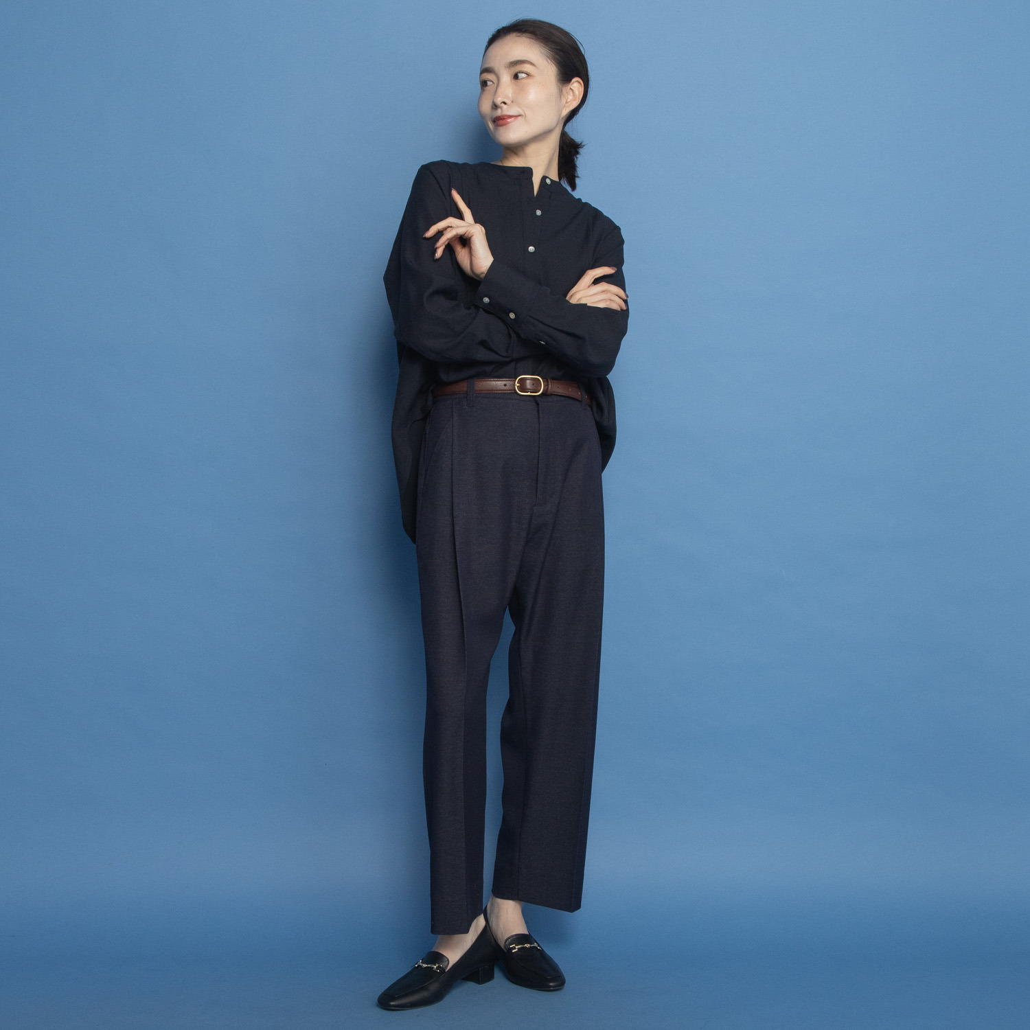 オルテンジア マニッシュ＆カジュアル スタイルカバー＆アップ デザインテーパードパンツ