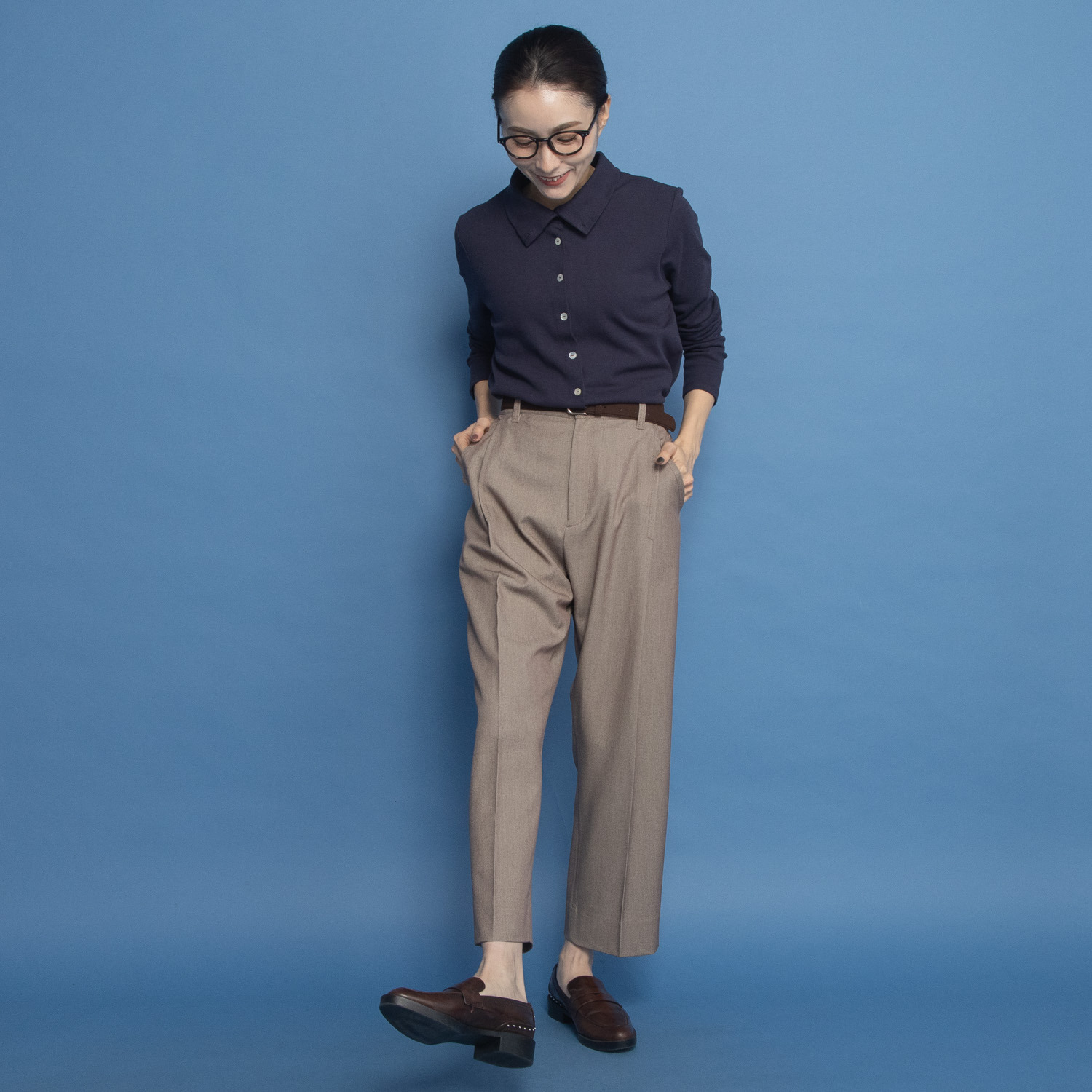 オルテンジア マニッシュ＆カジュアル スタイルカバー＆アップ デザインテーパードパンツ