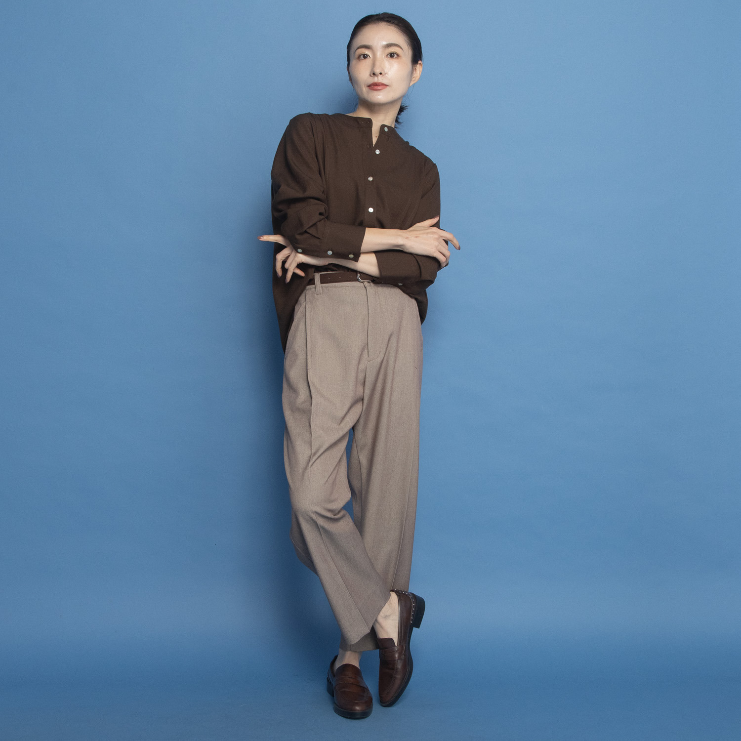 オルテンジア マニッシュ＆カジュアル スタイルカバー＆アップ デザインテーパードパンツ