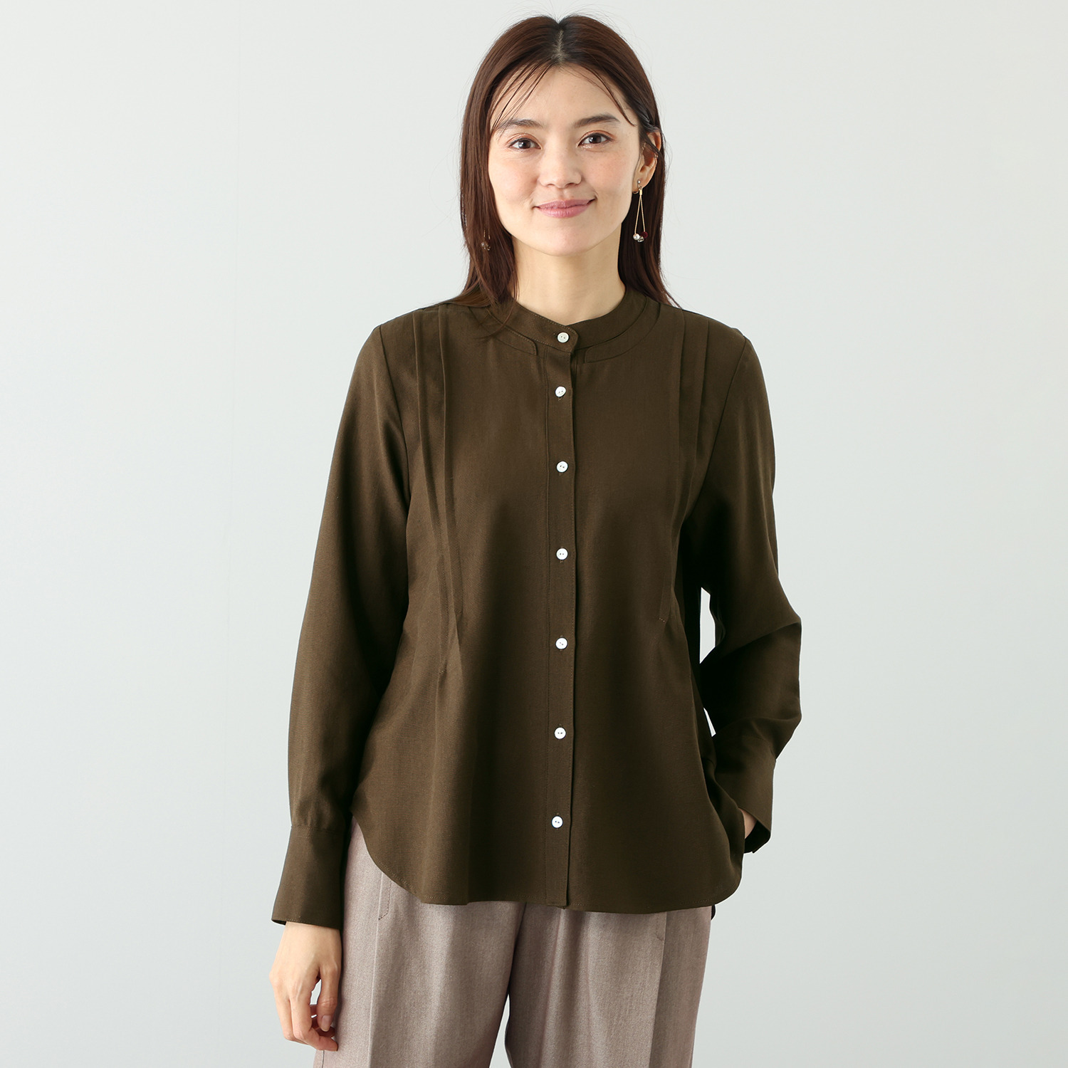 オルテンジア ダブルスタンドカラー デザインシャツ