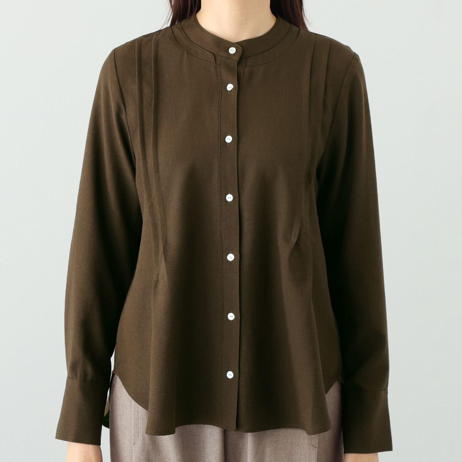 オルテンジア ダブルスタンドカラー デザインシャツ