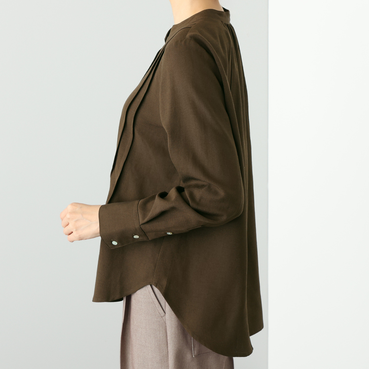 オルテンジア ダブルスタンドカラー デザインシャツ