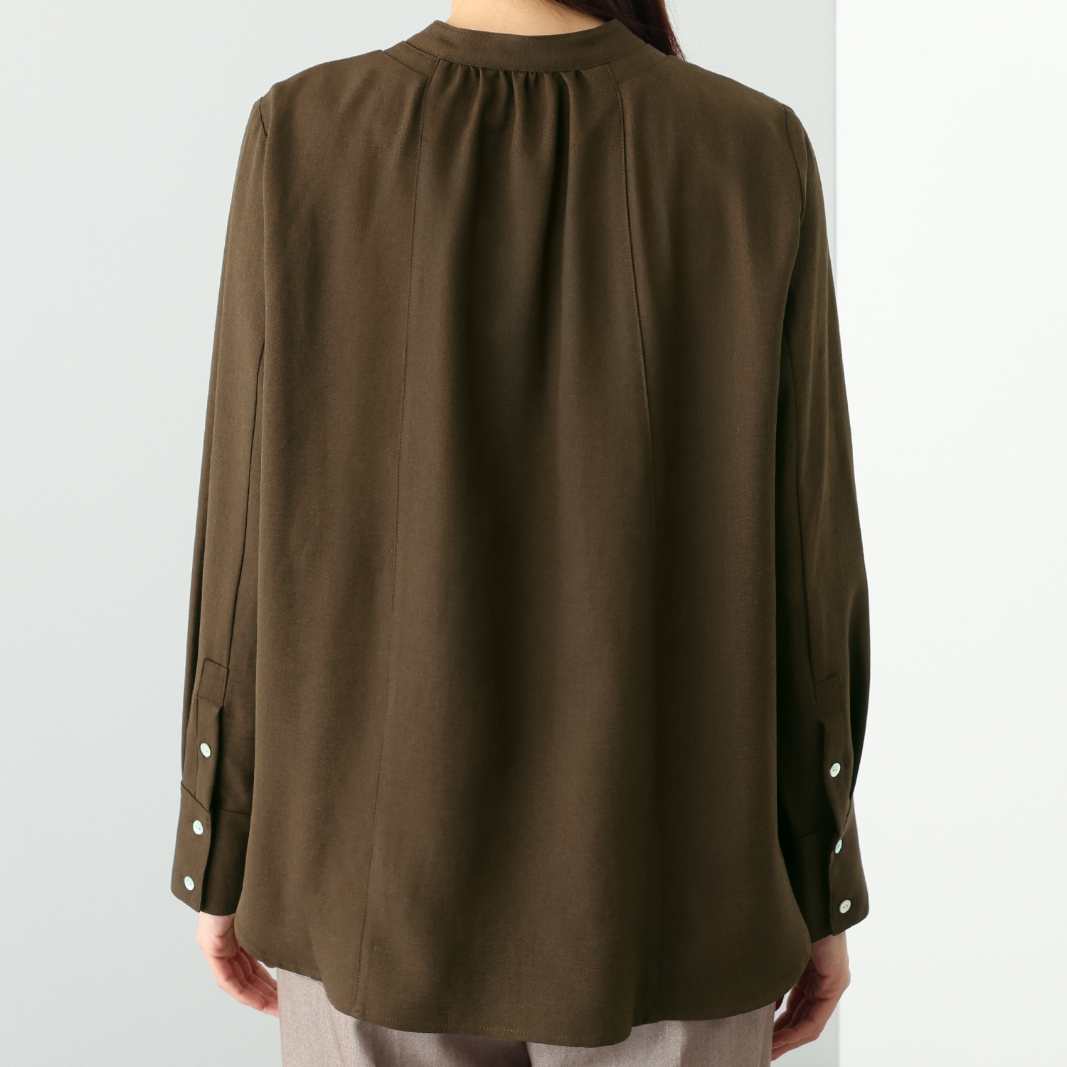 オルテンジア ダブルスタンドカラー デザインシャツ