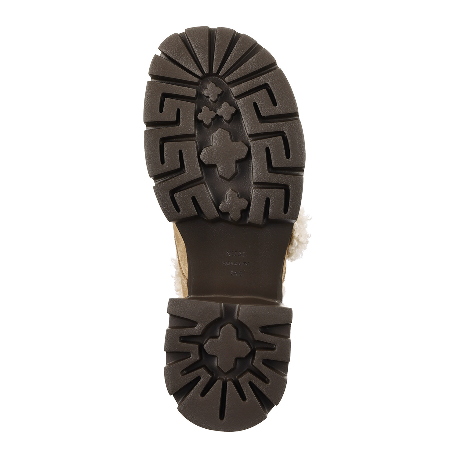 ニカル 本革 カーリーフェイクファー アクセント ベルトシューズ