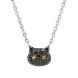 ドルチェモダール シルバー＆ＣＺ キャットフェイス スパークルネックレス