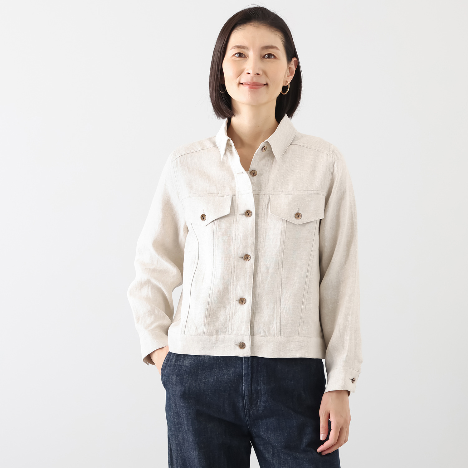 レア　ジェム リネンツイルで優雅に装う 大人の上質Ｇジャン