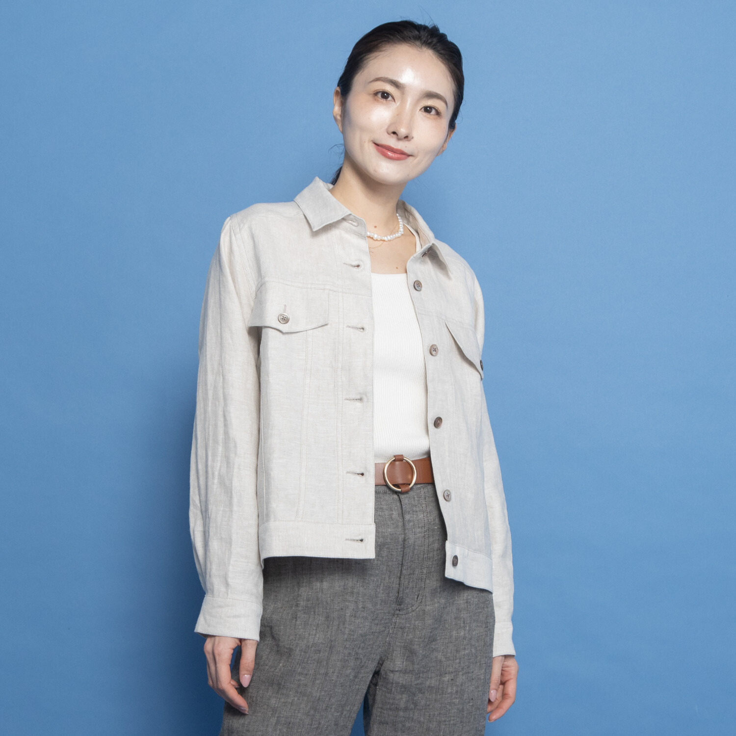 レア　ジェム リネンツイルで優雅に装う 大人の上質Ｇジャン