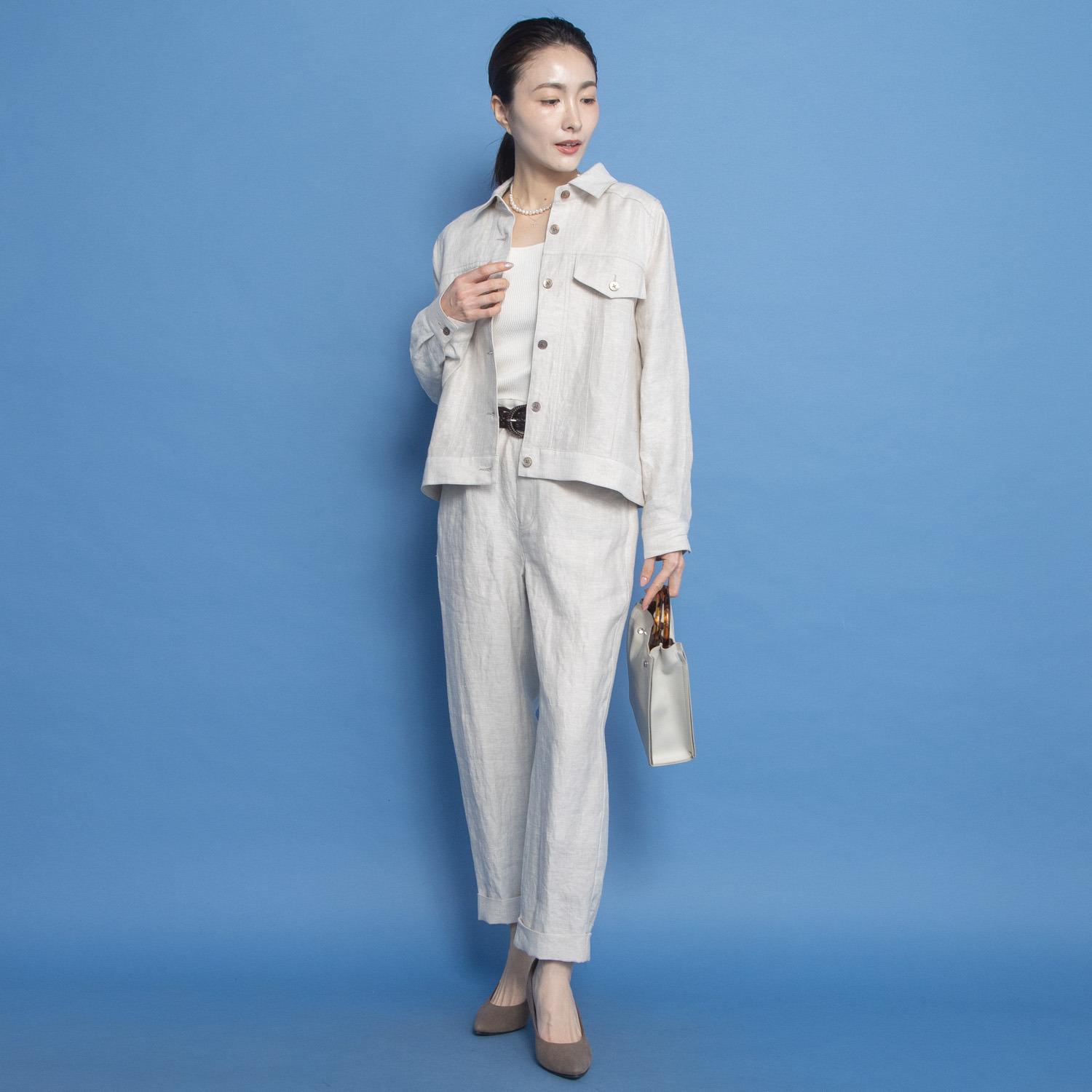 レア　ジェム リネンツイルで優雅に装う 大人の上質Ｇジャン