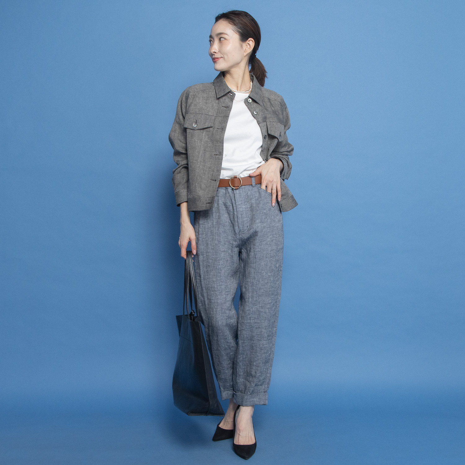 レア　ジェム リネンツイルで優雅に装う 大人の上質Ｇジャン