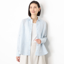 レア ジェム リネントップ素材を 爽やかに涼やかに装う 上質シンプルブラウス