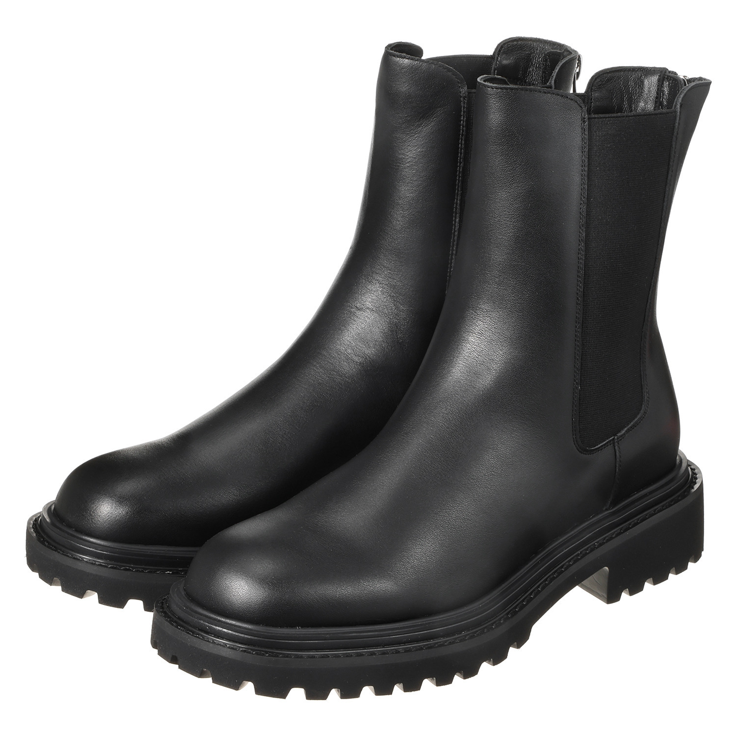 ニカル 本革 サイドゴア ボリュームソールブーツ