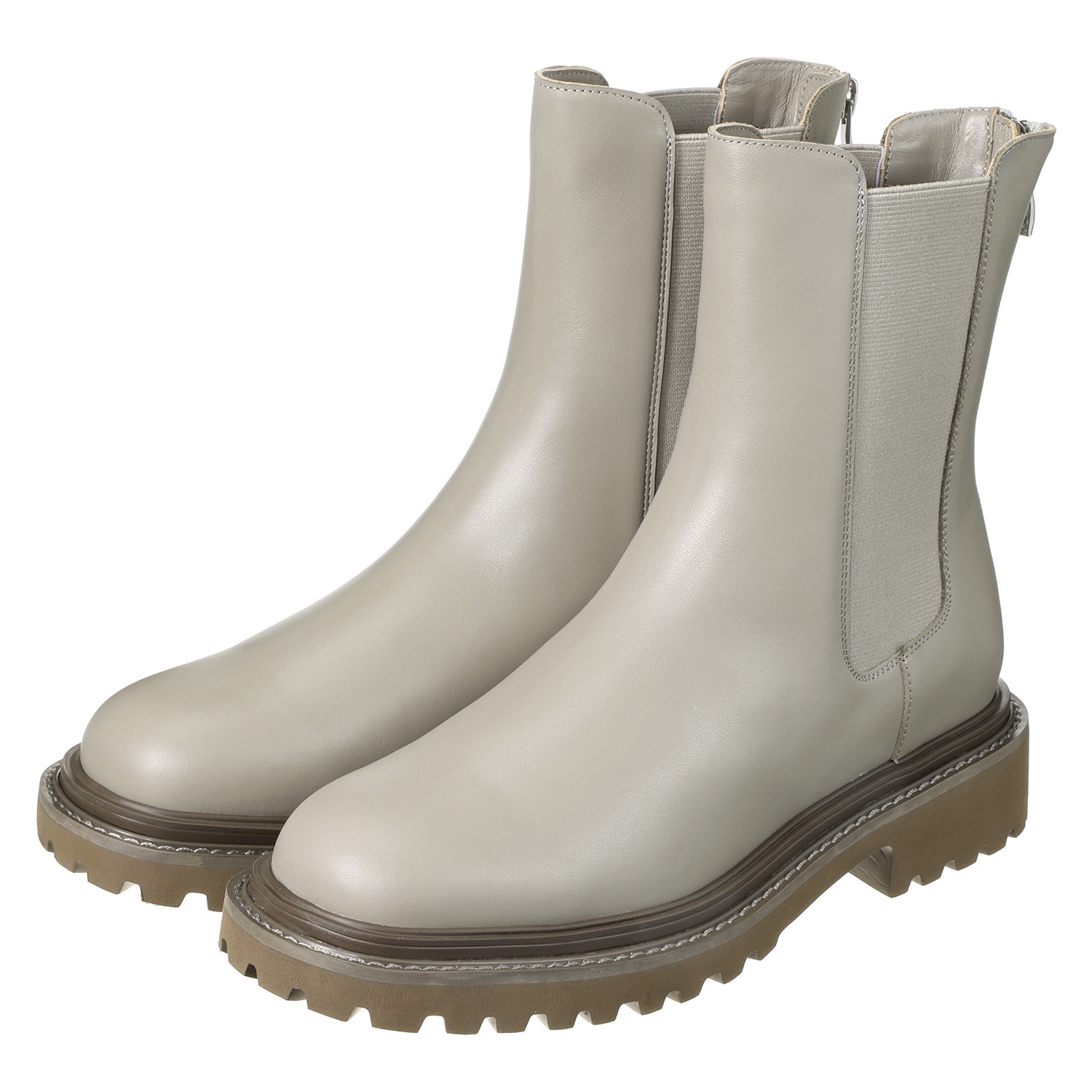 ニカル 本革 サイドゴア ボリュームソールブーツ