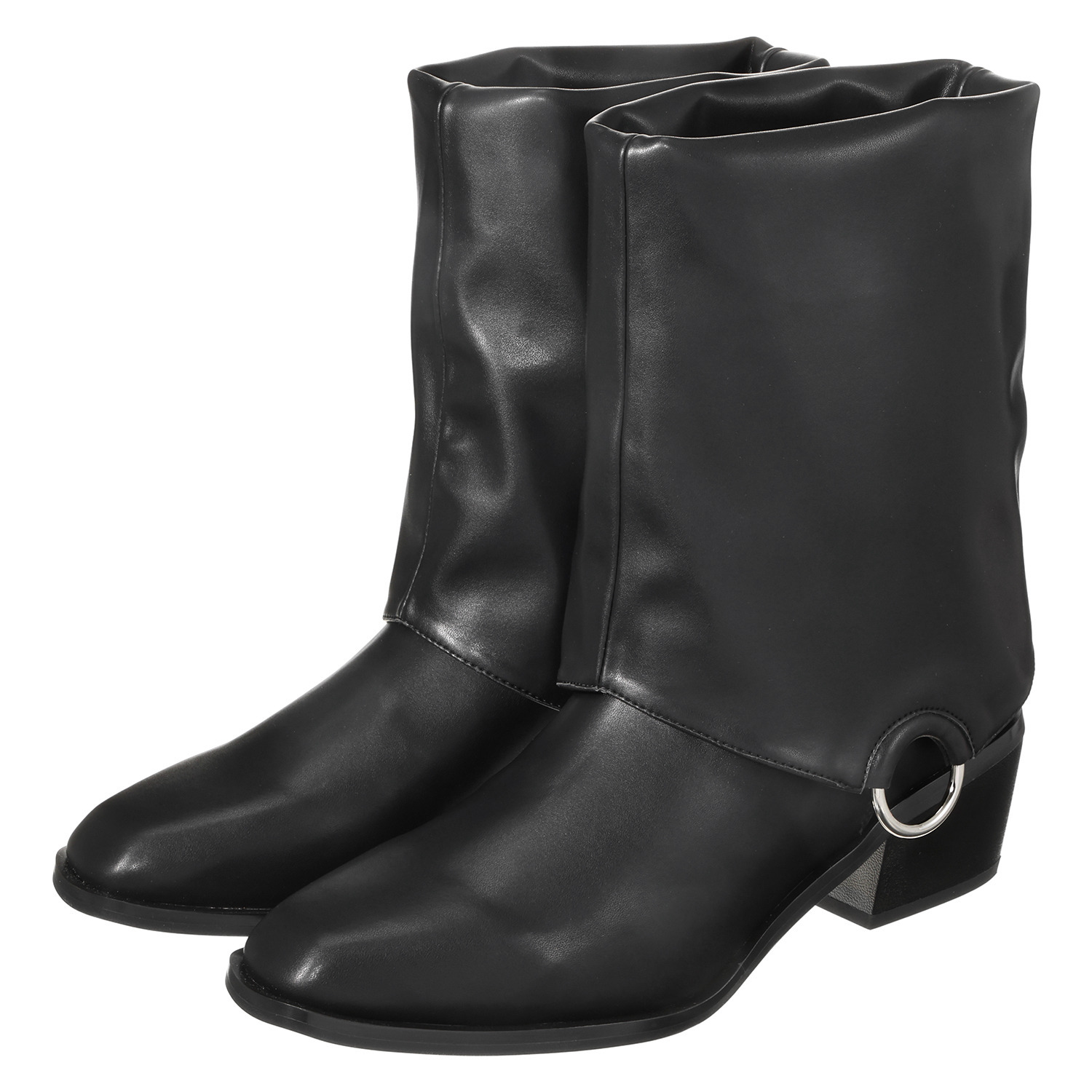 ニカル 好みの丈にアレンジ自在 ２ウェイ リング付ロングブーツ