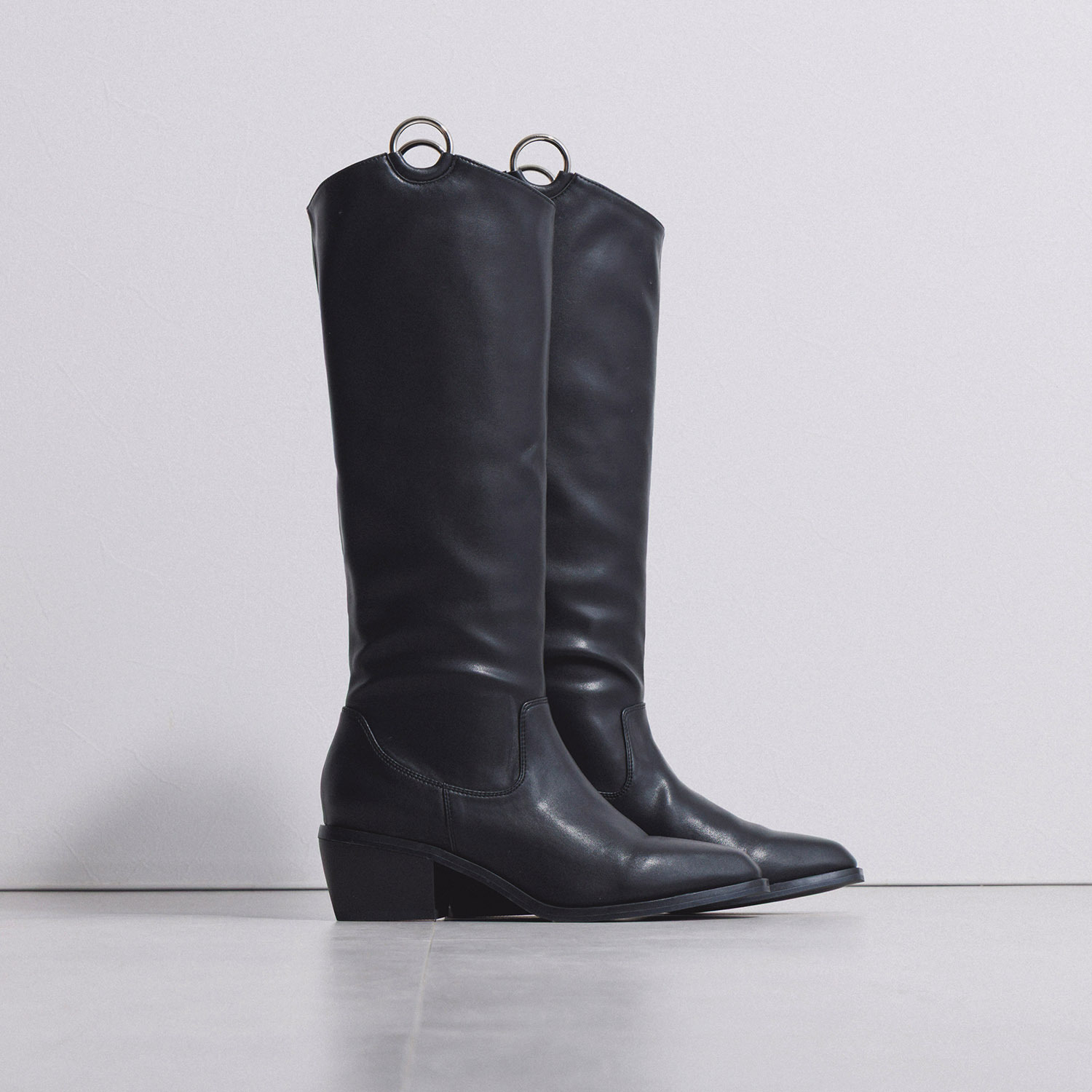 ニカル 好みの丈にアレンジ自在 ２ウェイ リング付ロングブーツ