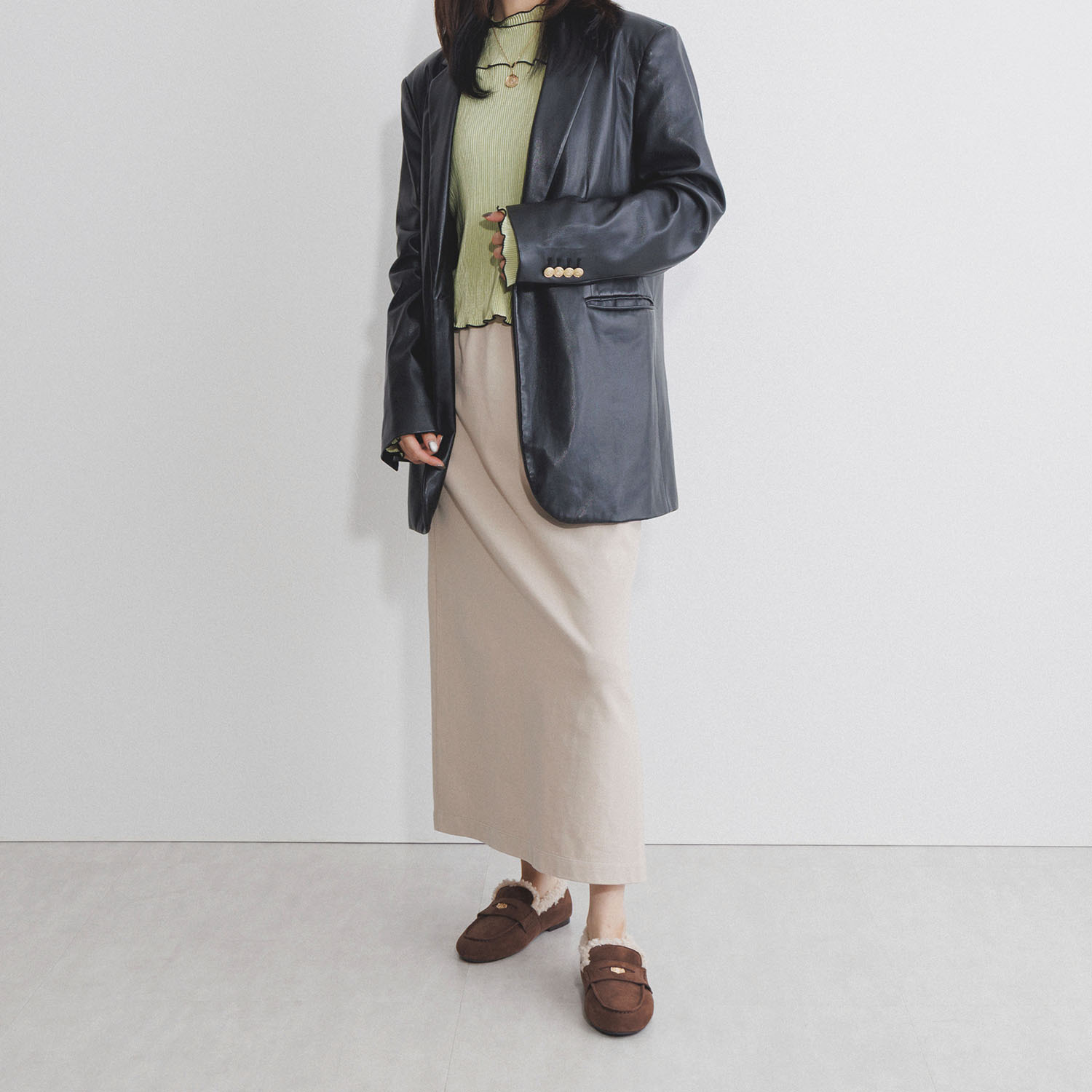 ニカル 本革 カーリーエコファー コインローファー