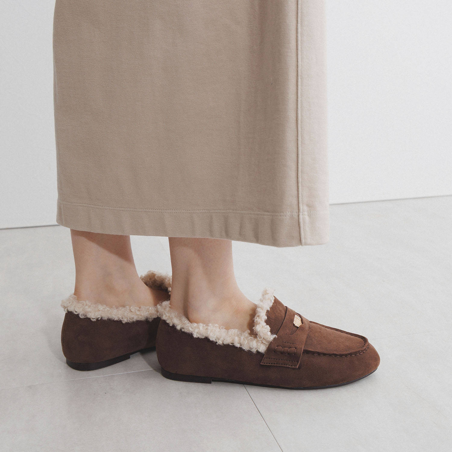 ニカル 本革 カーリーエコファー コインローファー