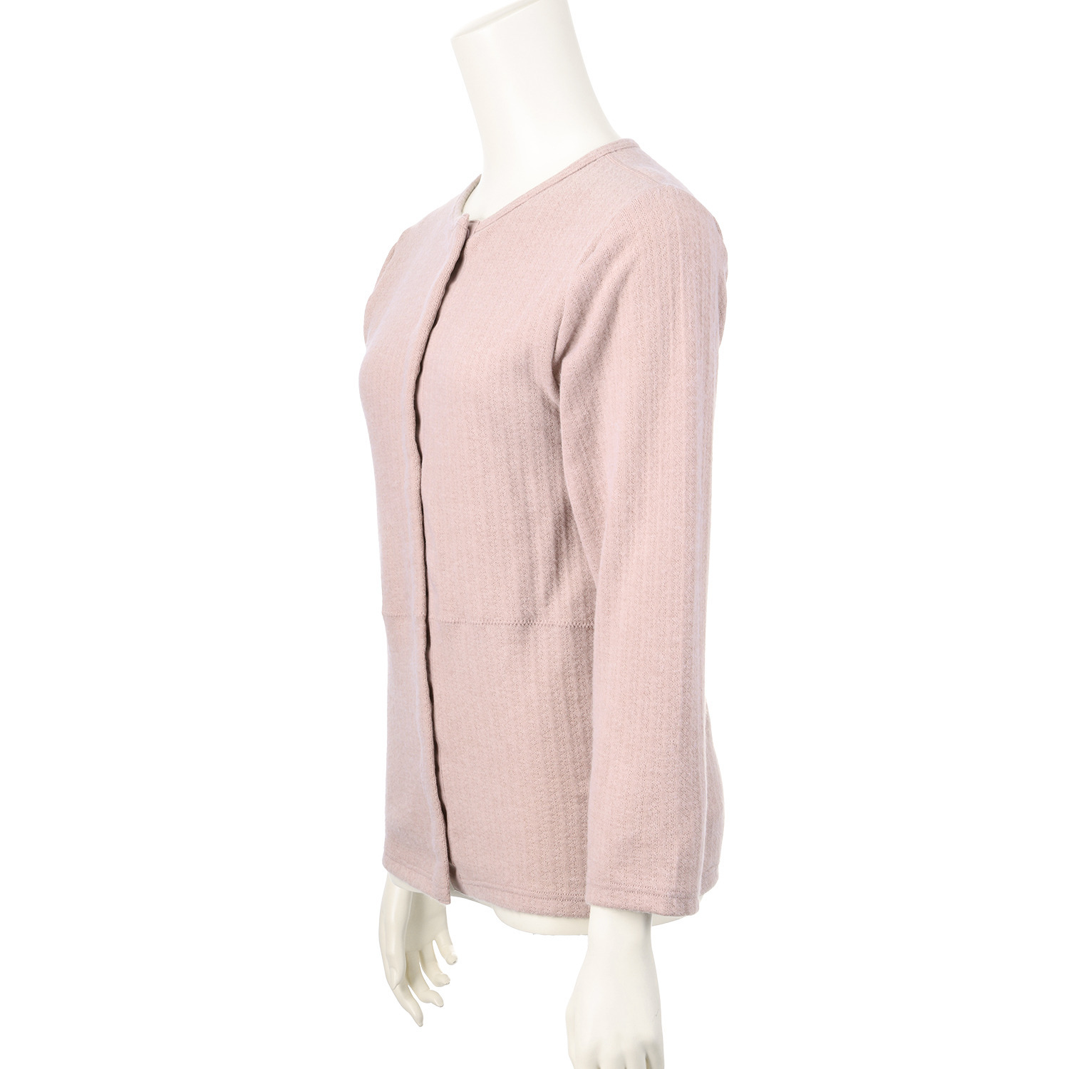 福助 ふんわりあったか両面起毛 スナップボタンで前開き 九分袖インナー 同色２枚セット