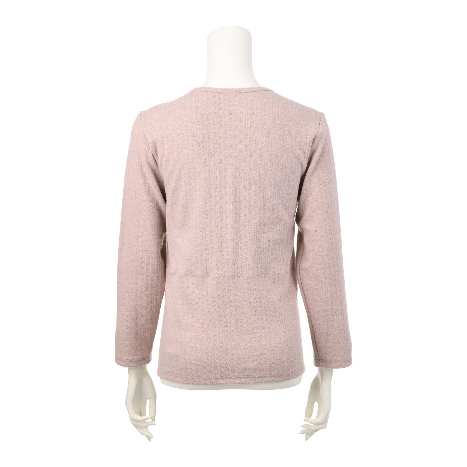 福助 ふんわりあったか両面起毛 スナップボタンで前開き 九分袖インナー 同色２枚セット