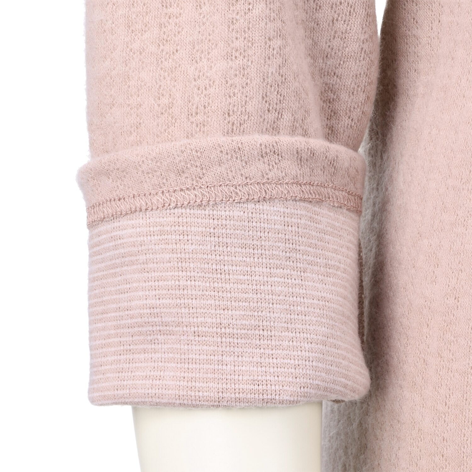 福助 ふんわりあったか両面起毛 スナップボタンで前開き 九分袖インナー 同色２枚セット