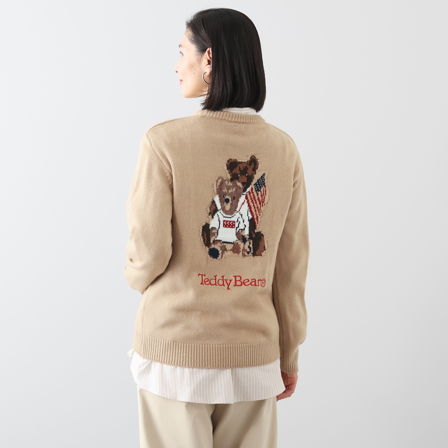 テディベア ローゲージ ジャガード ニットプルオーバー