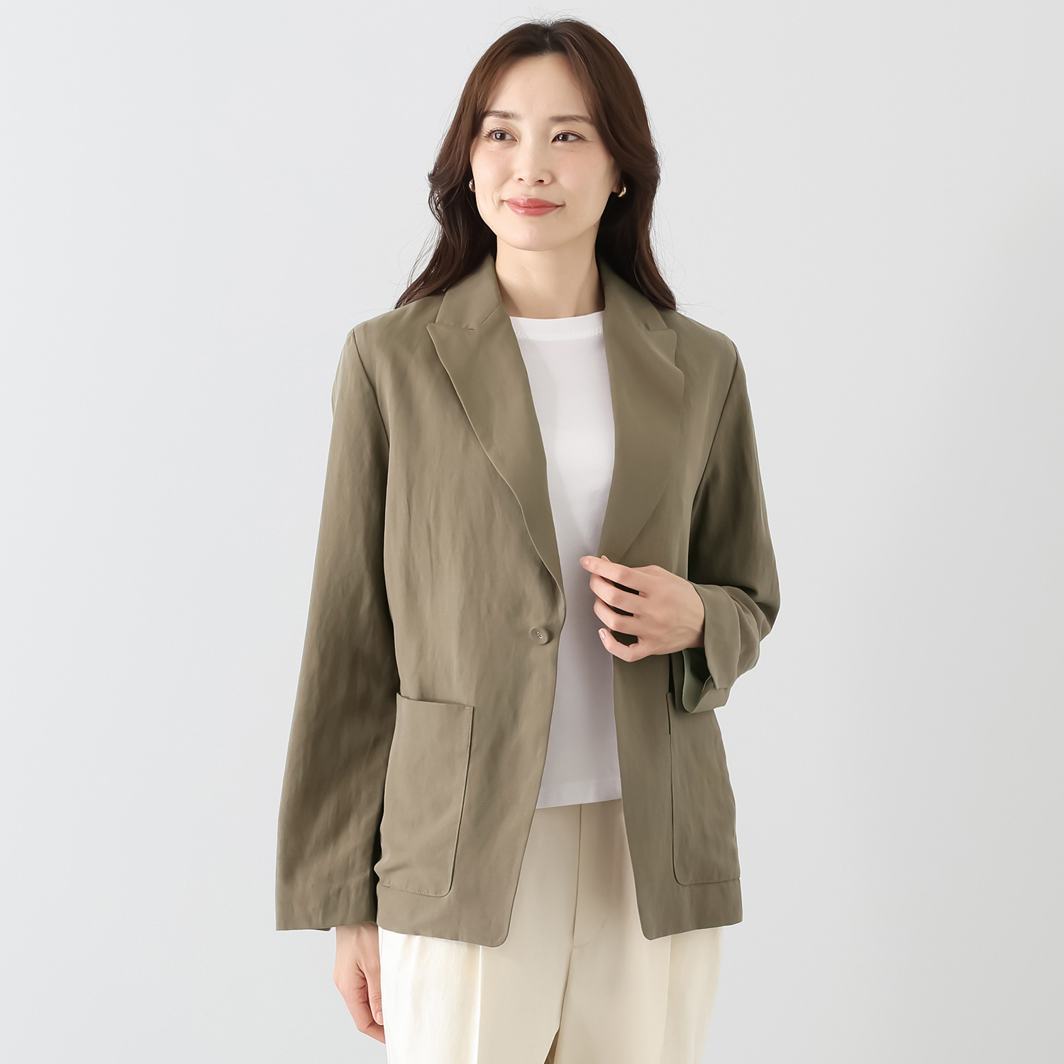 シャビージェンティール ピークドラペル ボックスシルエット テーラードジャケット