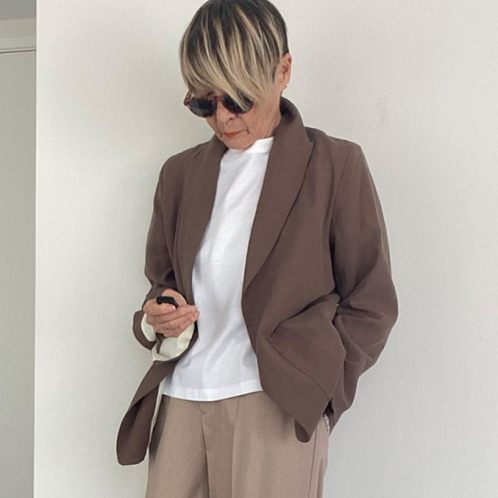 シャビージェンティール ピークドラペル ボックスシルエット テーラードジャケット