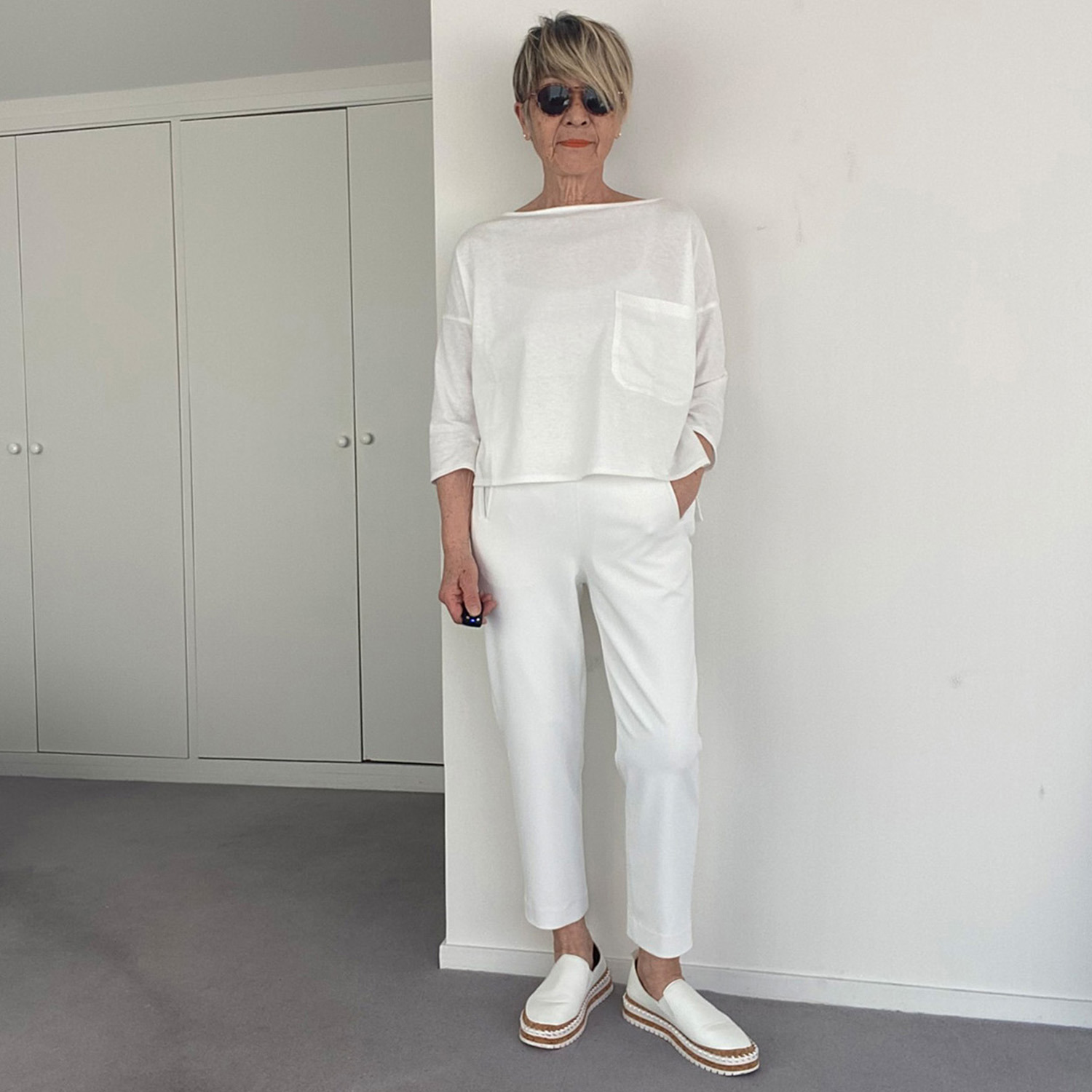 シャビージェンティール ボートネック ドロップショルダー クロップト丈プルオーバー 