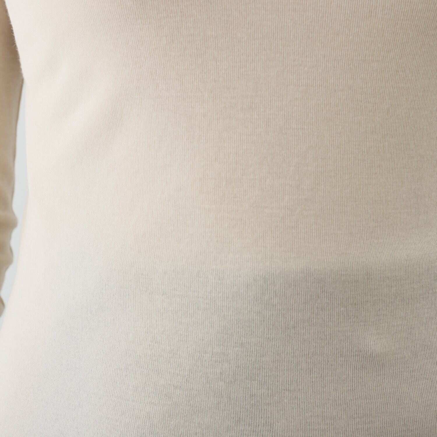 天使の綿シフォン 四六時中着たくなる！ 極上の肌触り！ ボトルネック 二重長袖プルオーバー