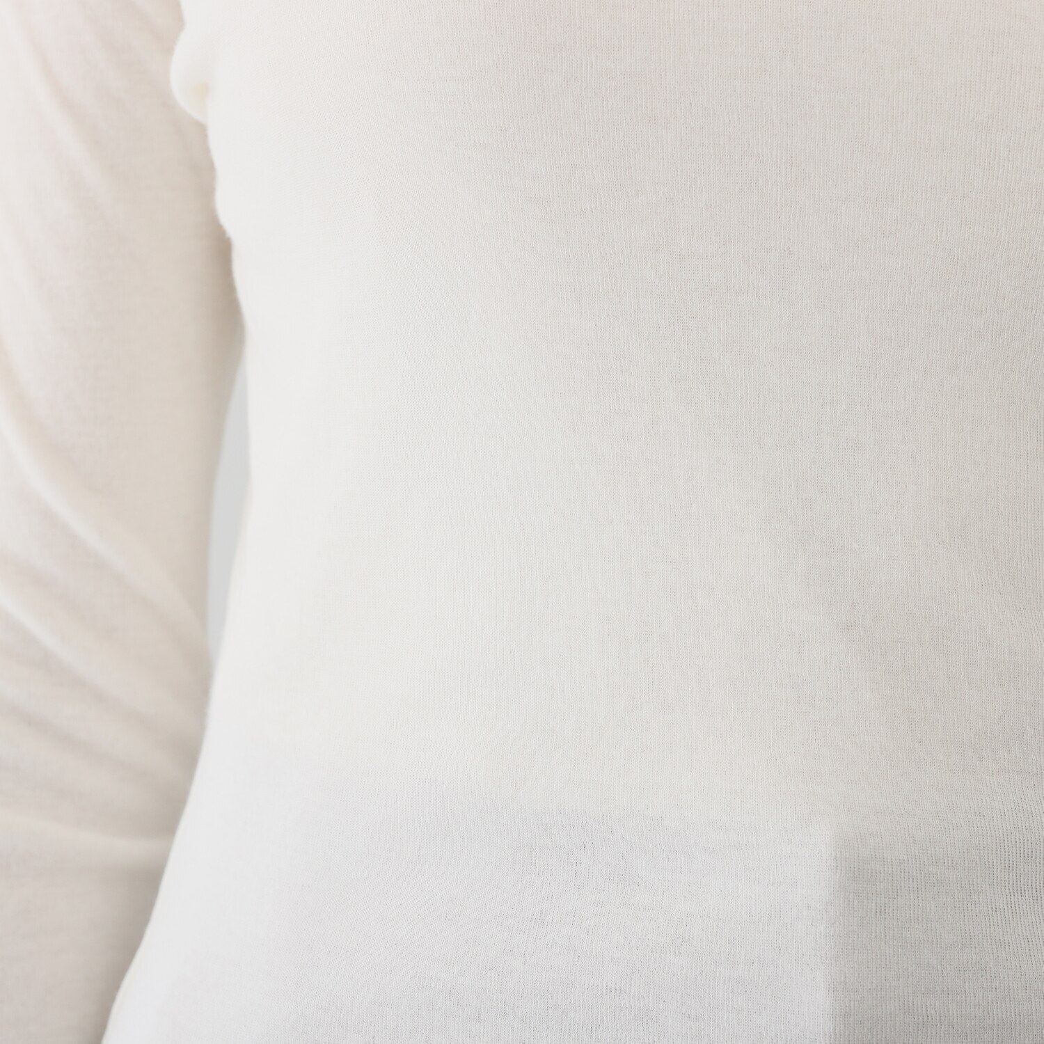 天使の綿シフォン 四六時中着たくなる！ 極上の肌触り！ ボトルネック 二重長袖プルオーバー