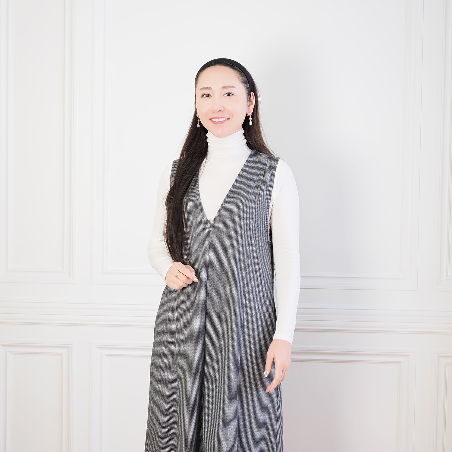 天使の綿シフォン 四六時中着たくなる！ 極上の肌触り！ ボトルネック 二重長袖プルオーバー