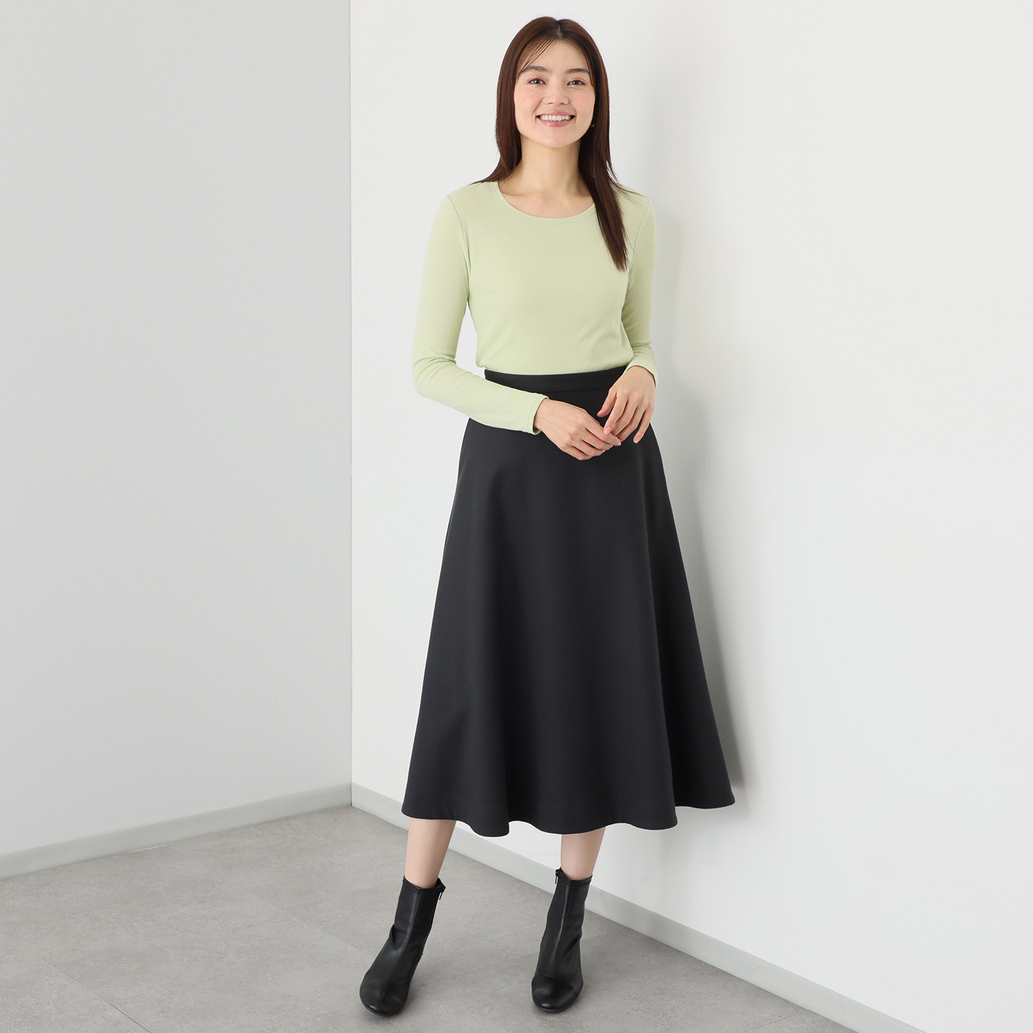 天使の綿シフォン 四六時中着たくなる！ 極上の肌触り！ ラウンドネック 二重長袖プルオーバー